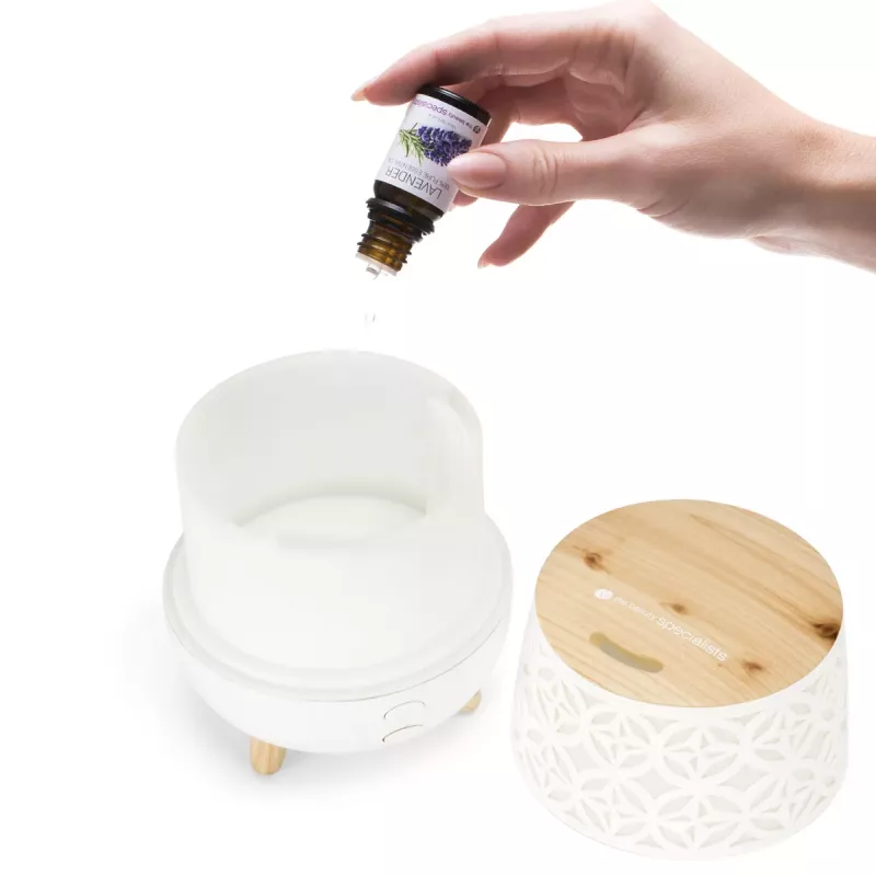 RIO DHTA-EU/1,2 TALIA Ultraschall-Aromaöl-Diffuser, 100 ml, Weiß mit Holzmaserungsbasis
