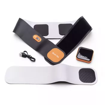 Bodi-Tek BT-ABSH-TOP-EU/1.2 Bauch- und Rückenmuskeltrainer mit Wärme, Schwarz/Orange
