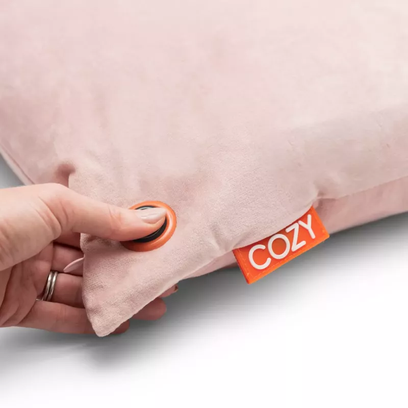 Bodi-Tek BT-CSHT2-V-LP-PB10 COZY Una Heated Comfort Cushion 45 x 45 cm, Light Pink Velvet