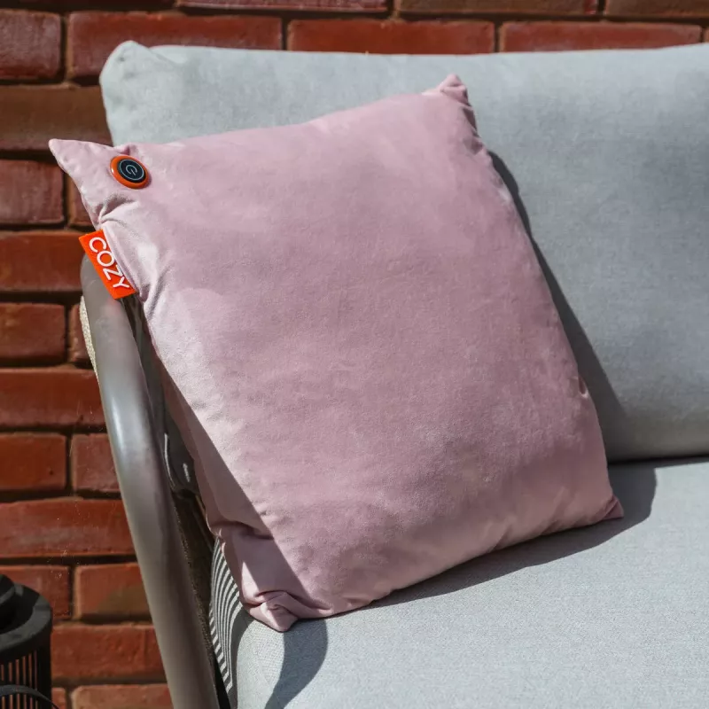 Bodi-Tek BT-CSHT2-V-LP-PB10 COZY Una Heated Comfort Cushion 45 x 45 cm, Light Pink Velvet