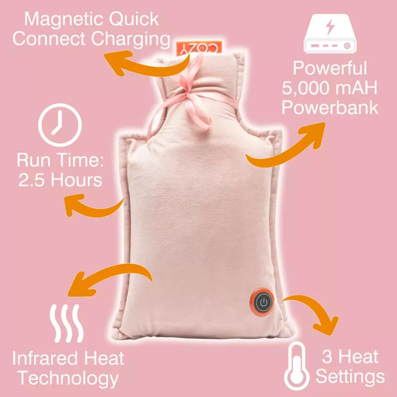 Bodi-Tek BT-WBHT-EU/1.0 COZY Wiederaufladbare Wärmflasche - Grau