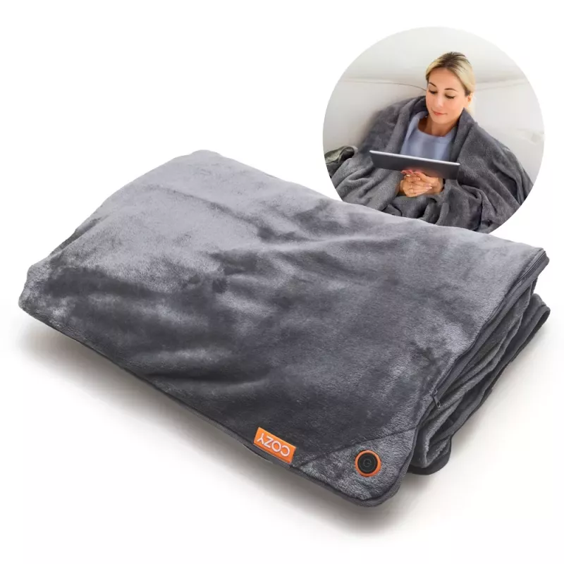 Bodi-Tek BT-BLHT-EU/1.0 COZY Snuggle Blanket Heated Throw 130 x 160 cm, Grau