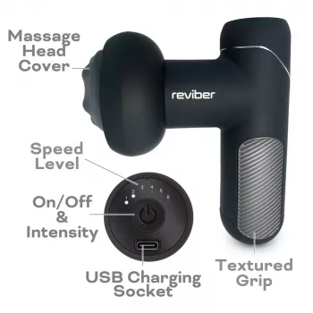 Reviber RV-MABS-EU/1,0 Shiatsu-Muskelmassagegerät mit Infrarotwärme, 8 Knoten, 3 Geschwindigkeiten, Schwarz
