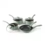 Progress BW14255G Neutrals 5-teiliger Pfannenset – Geschmiedetes Aluminium, Stein-Effekt Antihaft, Induktionsgeeignet