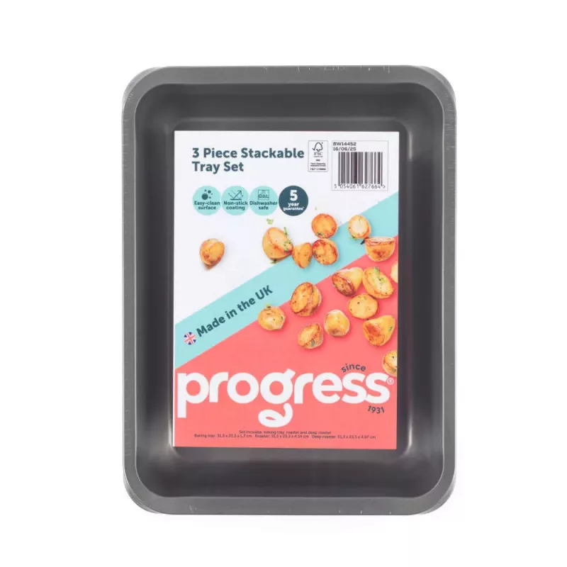 Progress BW14452 3-teiliges stapelbares Tablett-Set