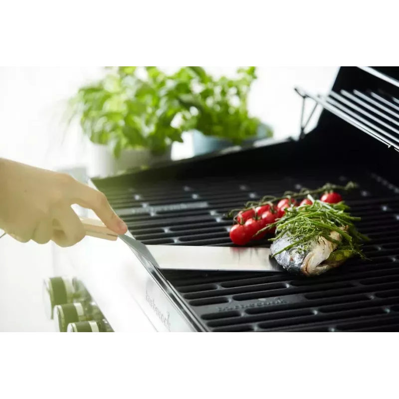 Barbecook Fischwender FSC 37 cm (6er-Pack) - Edelstahl-Schlitzklinge mit ergonomischem Holzgriff