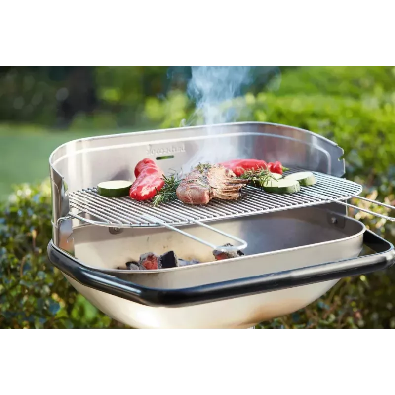Barbecook Loewy 55 SST Holzkohlegrill, 59,8 x 35,4 x 101 cm, Edelstahlrost, Schwarz