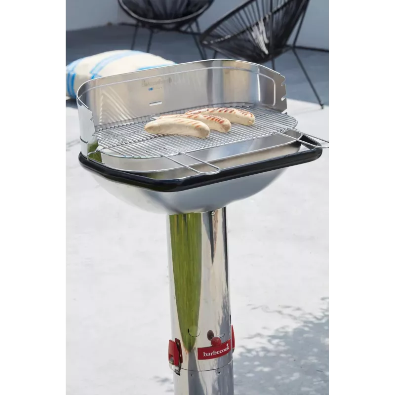 Barbecook Loewy 55 SST Holzkohlegrill, 59,8 x 35,4 x 101 cm, Edelstahlrost, Schwarz