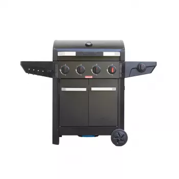 Barbecook Gasgrill Luca 412 mit Unterschrank und Seitenbrenner, 145,4 x 60,3 x 112,3 cm, Schwarz