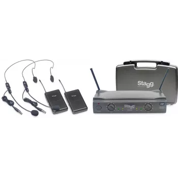 Stagg SUW 50 HH FH EU UHF True Diversity Wireless Headset System mit 2 Kanälen Schwarz