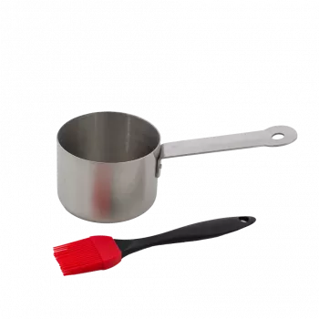 Barbecook Edelstahl-Soßentopf mit Marinierpinsel-Set 10,5 x 7,5 x 23 cm BC-ACC-7211