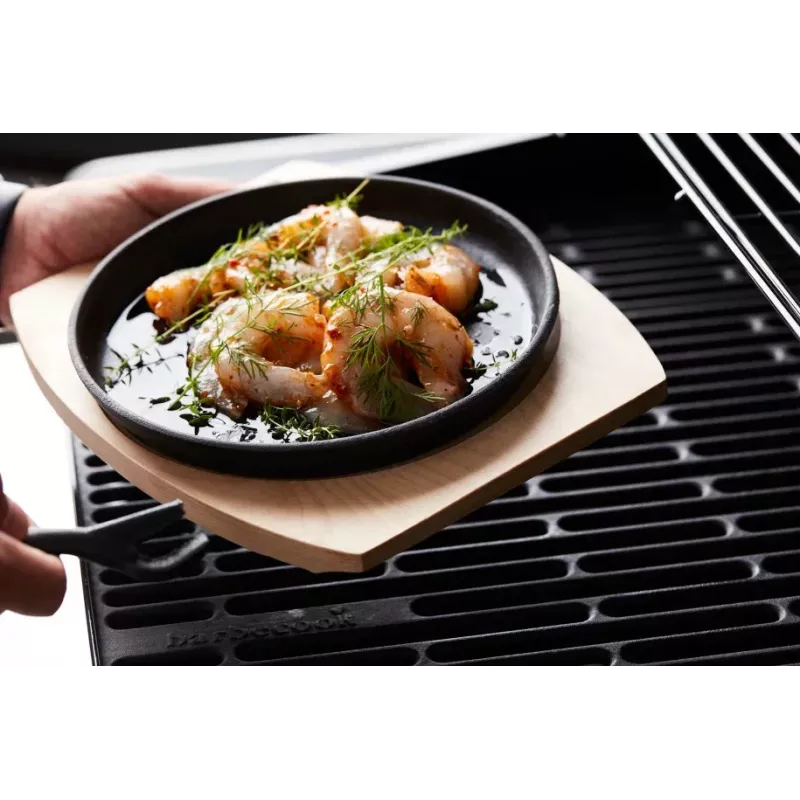 Barbecook Grillpfanne aus Gusseisen mit Bambus-Untersetzer (2 Stück) BC-ACC-7420