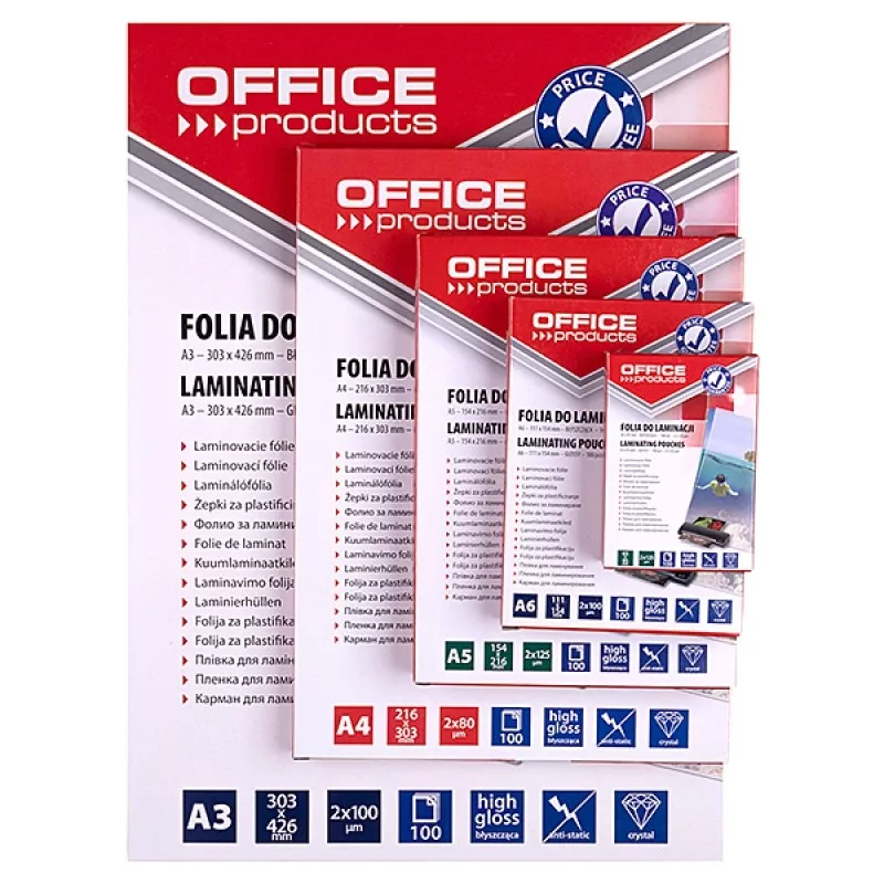PBS CONNECT OFFICE PRODUCTS Laminierfolie A4 2x80 Mikron glänzend 100 Blatt transparent