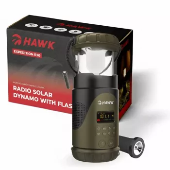 Hawk HWRDI430GN Radio Solar Dynamo mit Taschenlampe