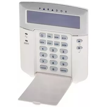 Alarm-Bedienteil Tastatur K32LCD+-W2W Paradox - 32-stelliges blaues LCD, 2 Zeilen, verdrahtet, weiß