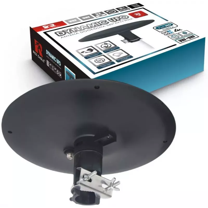 OPTICUM RED Opticum DVB-T Dynamic UFO-360 Schwarz Aktive Außen-Rundstrahlantenne