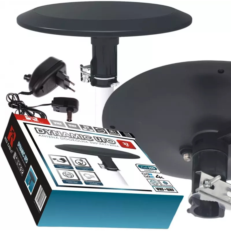 OPTICUM RED Opticum DVB-T Dynamic UFO-360 Schwarz Aktive Außen-Rundstrahlantenne
