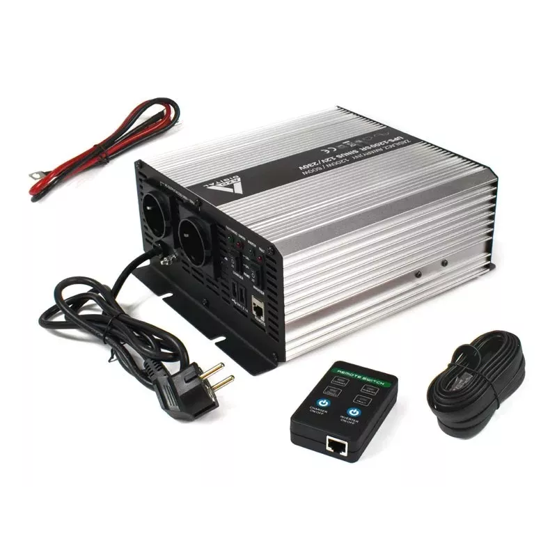 AZO Digital 12V UPS-1200SR Line-Interaktive USV 1200VA/600W Reine Sinuswelle 12V/230V