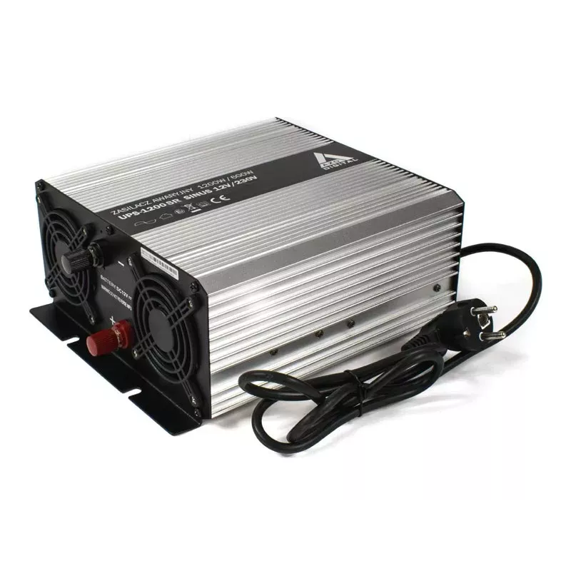 AZO Digital 12V UPS-1200SR Line-Interaktive USV 1200VA/600W Reine Sinuswelle 12V/230V