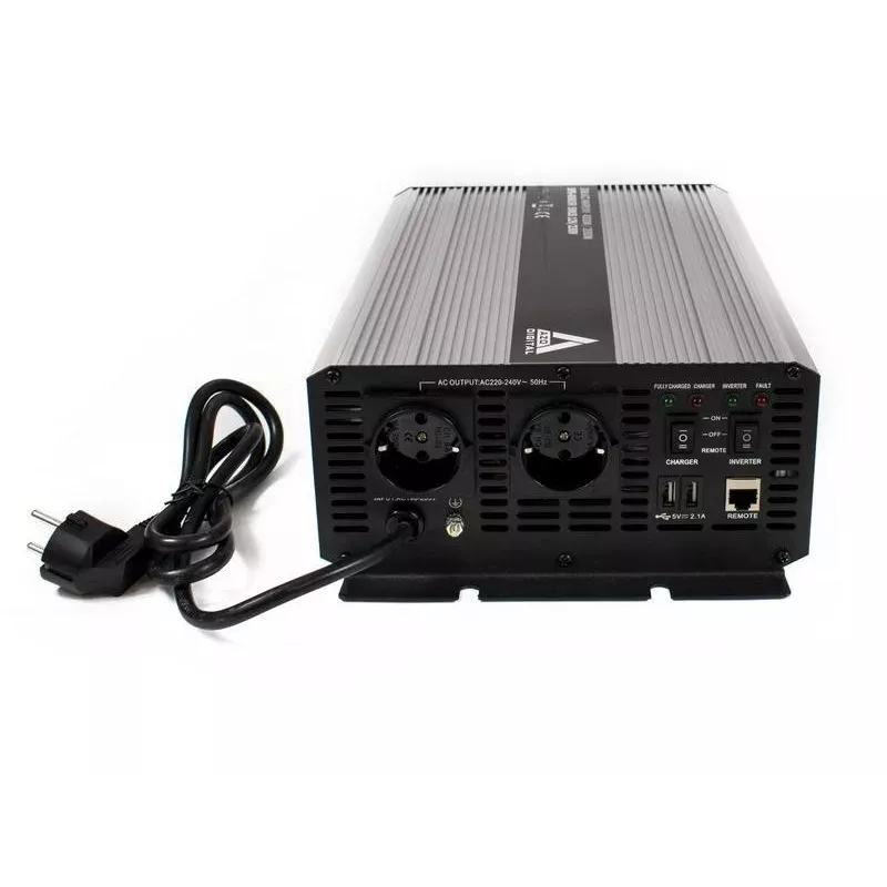 AZO Digital USV-4000SR Unterbrechungsfreie Stromversorgung 4000VA/2000W Reine Sinuswelle 12V DC zu 230V AC Line-Interactive USV mit AVR