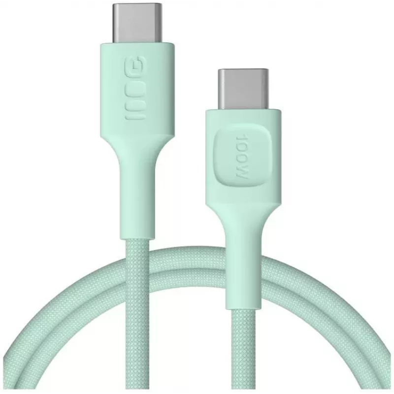 Green Cell PowerStream USB-C auf USB-C Kabel 100W 1,2m Mintgrün