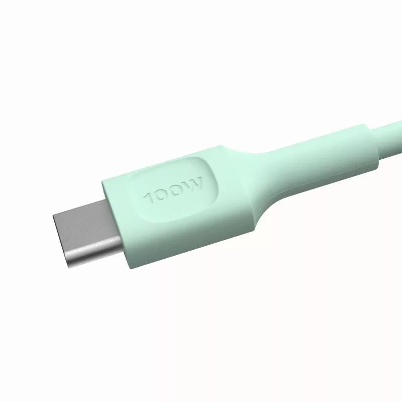 Green Cell PowerFlex Fast Charging USB-C to USB-C Kabel 100W 2m Mintgrün