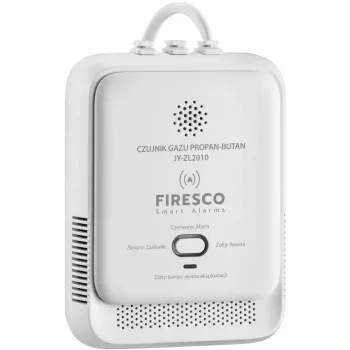 FIRESCO Propane Gas Sensor JY-ZL2010 - LPG/Butan-Detektor mit akustischem und optischem Alarm, Wandmontage, CE/RoHS