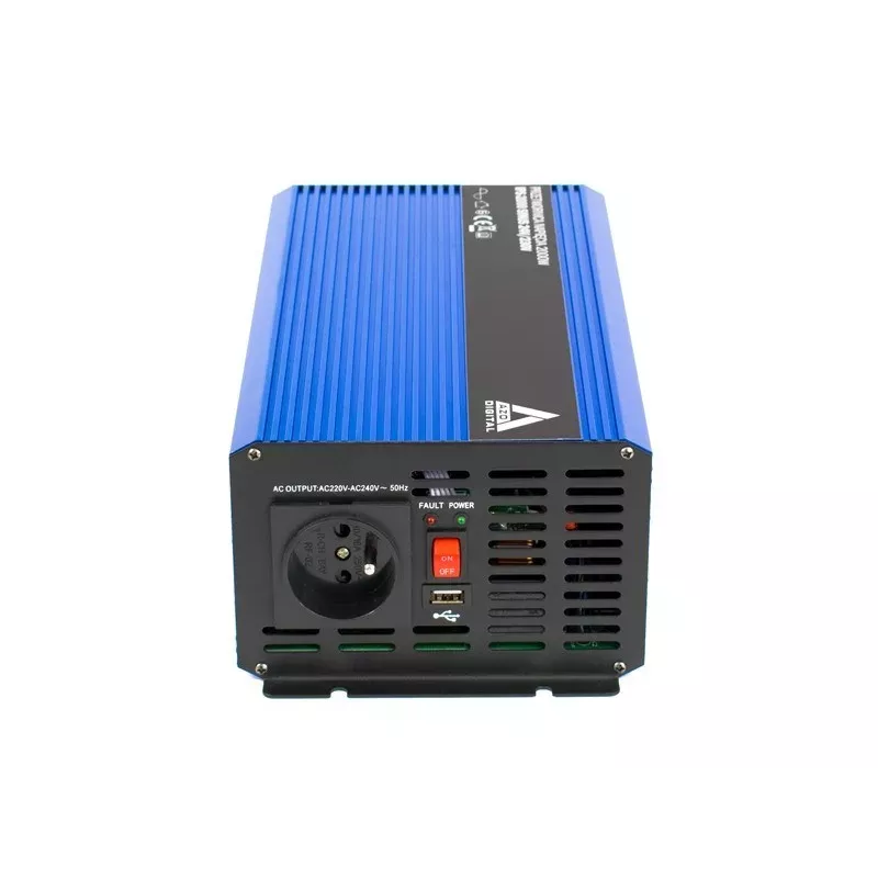 AZO Digital 24 VDC / 230 VAC Konverter SINUS IPS-2000S 2000W Reine Sinuswelle Wechselrichter