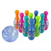 LEAN TOYS Geschicklichkeitsspiel Bowling mit Bällen und irisiertem Ballständer