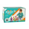 LEAN TOYS Geschicklichkeitsspiel Bowling mit Bällen und irisiertem Ballständer
