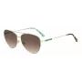 KATE SPADE Damen Rechteck-Sonnenbrille JANECEGSPEF - Schwarzer Acetatrahmen, Grauverlauf-Glas, 58 mm