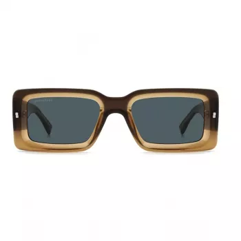 DSQUARED2 D2-0142-S-9EN Herren-Sonnenbrille - Schwarzer Acetatrahmen, graue Polycarbonatgläser, 52 mm