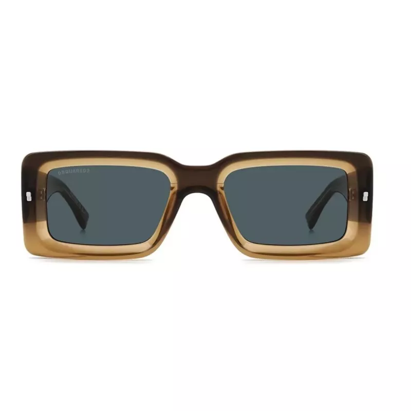 DSQUARED2 D2-0142-S-9EN Herren-Sonnenbrille - Schwarzer Acetatrahmen, graue Polycarbonatgläser, 52 mm