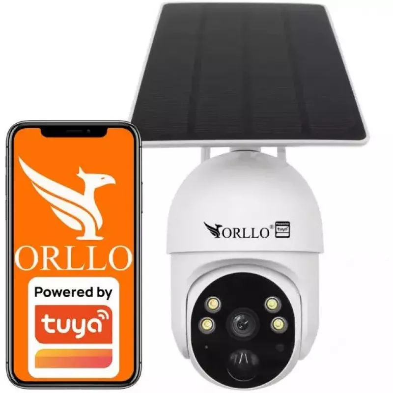 ORLLO TZ1 PRO 4G LTE Wireless Rotating IP Camera with Solar Panel, 3MP, 10000mAh Battery, IP66