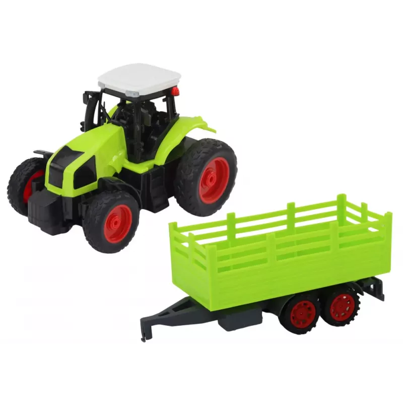 LEAN TOYS Remote Controlled RC Tractor With Trailer 1:16 Green