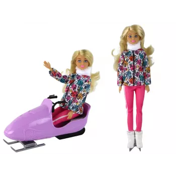 LEAN TOYS Anlily Kinderpuppe Schlittschuhe Wintersport