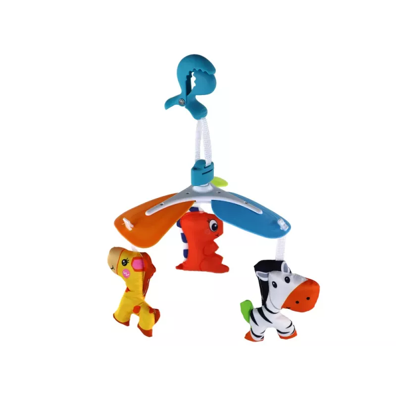 LEAN TOYS Kinderkarussell, Tier-Clip, Bunt