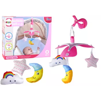 LEAN TOYS Baby Bett Mobile Sky Clip Pink