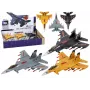 LEAN TOYS Flugzeugmodell mit Reibungsantrieb, Grau, Schwarz oder Gelb