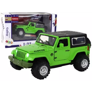 LEAN TOYS Off-Road Car Battery Powered Friction Drive Metal Green 1:32