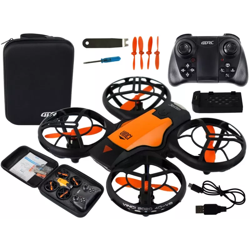 LEAN TOYS Ferngesteuerte Drohne mit Lichtern Orange