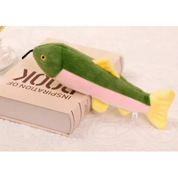 LEAN TOYS Plüschfisch mit Quietscher Buntes Maskottchen 30 cm