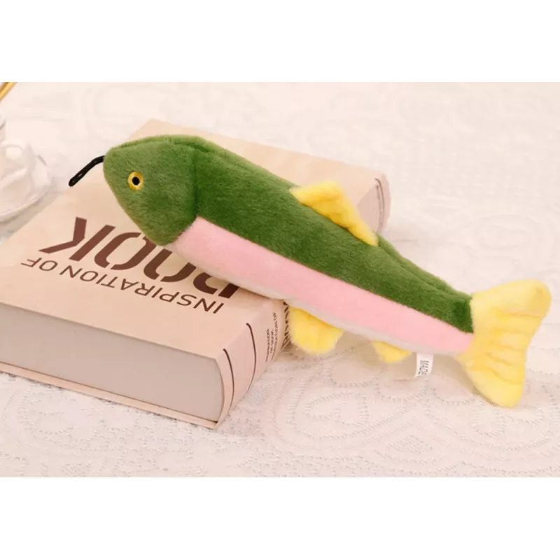 LEAN TOYS Plüschfisch mit Quietscher Buntes Maskottchen 30 cm