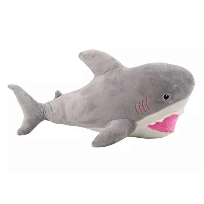 LEAN TOYS Plüschhai Maskottchen Kuscheltier 50cm Grau