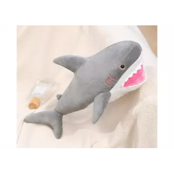 LEAN TOYS Plüschhai Maskottchen Kuscheltier 50cm Grau