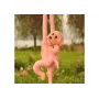 LEAN TOYS Maskottchen Plüschaffe mit Baby, Pink 90 cm