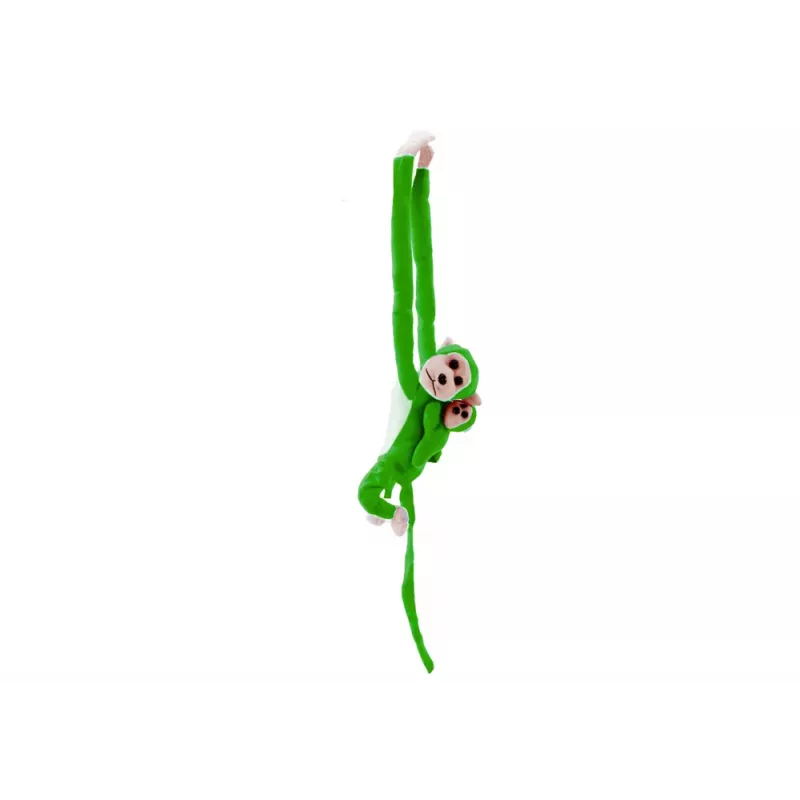 LEAN TOYS Maskottchen Plüschaffe mit Baby, Grün 90 cm