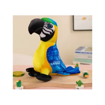 LEAN TOYS Plüsch-Gelber Papagei Maskottchen 20 cm