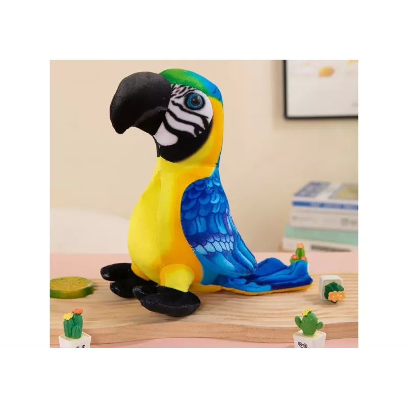 LEAN TOYS Plüsch-Gelber Papagei Maskottchen 20 cm