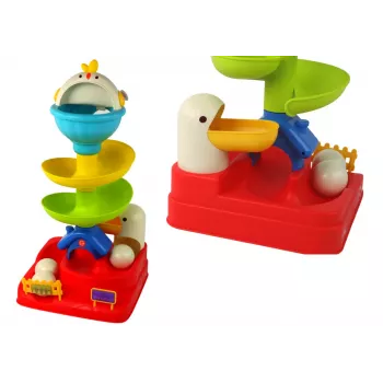 LEAN TOYS Sensorik-Spielzeug Fallende Kugel Ei-Huhn-Rutsche